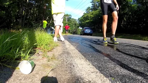 Cape Cod triathalon runners Stock Footage 82241358