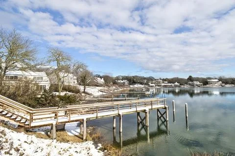Cape Cod Wychmere Harbor Winter Stock Photos