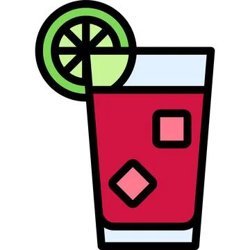 Cape codder Cocktail icon, Alcoholic mixed drink vector Illustrazione stock