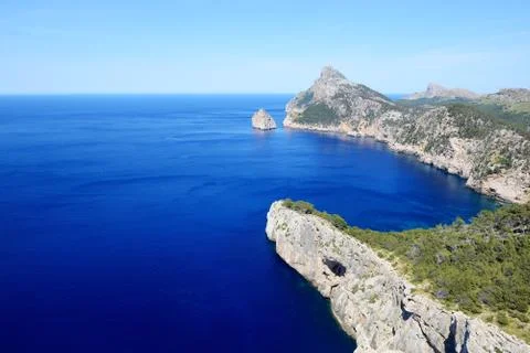 The Cape Formentor in Mallorca island, Spain Stock Photos