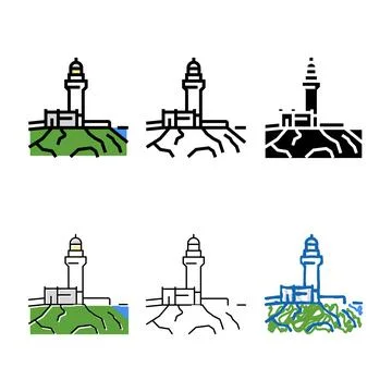 Cape forms byron color icon vector Stock Illustration