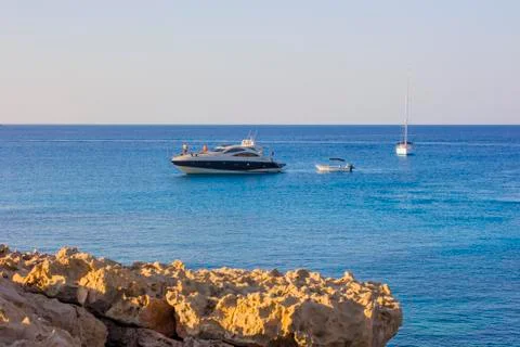Cape Greco Cyprus at sunset Stock Photos
