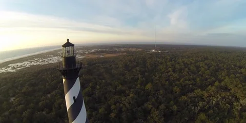 Cape Hatteras Aerial Spin Vídeo Stock 73580591