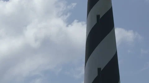 Cape Hatteras Lighthouse Camera Tilt to Observation Platform 4K Stock Footage 159981193