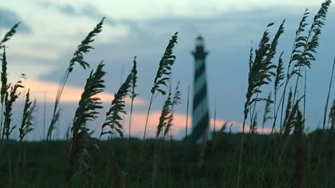 Cape Hatteras Lighthouse  At Dusk with Rack Focus 4K Stock Footage 159897414
