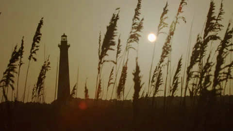 Cape Hatteras Lighthouse Sunset Timelapse 4K Stock Footage 159828559