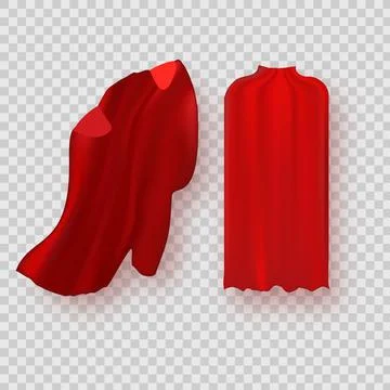 Cape isolated on white background. Red superhero cloak. Vector super hero clo Ilustração Stock