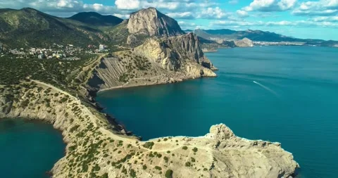 Cape Kapchik on the Crimea peninsula Stock Footage 155661544