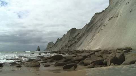 Cape Kidnappers and beach Stock Footage 22326308