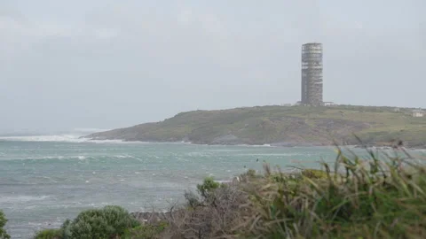 Cape Leeuwin Lighthouse during storm slow motion Stock Footage 204735330