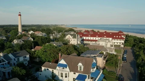 Cape May Lighthouse Elevate Aerial Vidéo 112149350