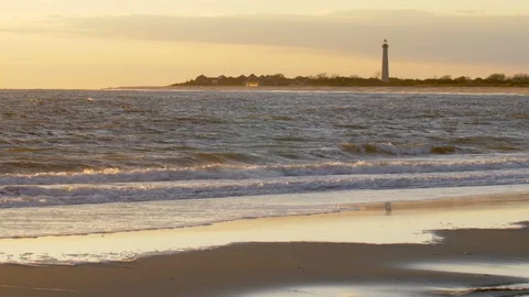 Cape May lighthouse in Sunset Vidéo 88532377