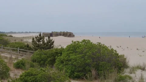 Cape May Point beach in Cape May New Jersey Stock Footage 154711716