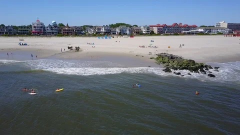 Cape May Surfers Stock Footage 99056260