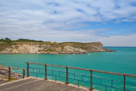 Cape Mayor lighthouse in Santander,Spain 库存照片