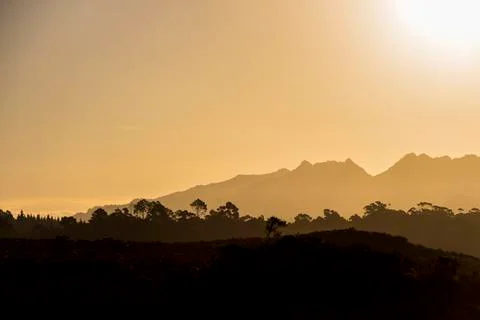 Cape mountains at sunset 스톡 사진