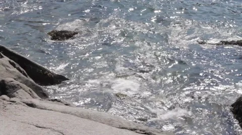 Cape Neddick Lighthouse Swirling Tides Stock Footage 54349486
