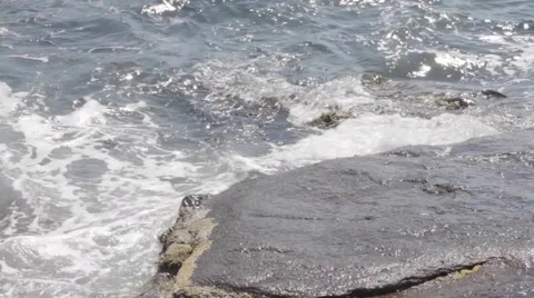 Cape Neddick Lighthouse Wave Flat Rock Stock Footage 54349490