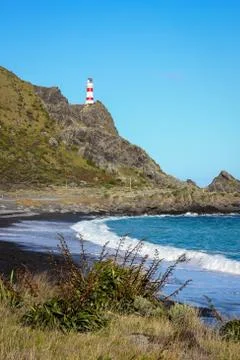 Cape Palliser lighthouse. Fotos de archivo