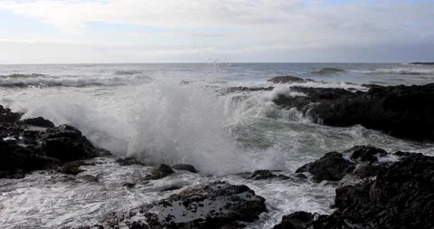 Cape Perpetua Surf. Stock Footage 145918198