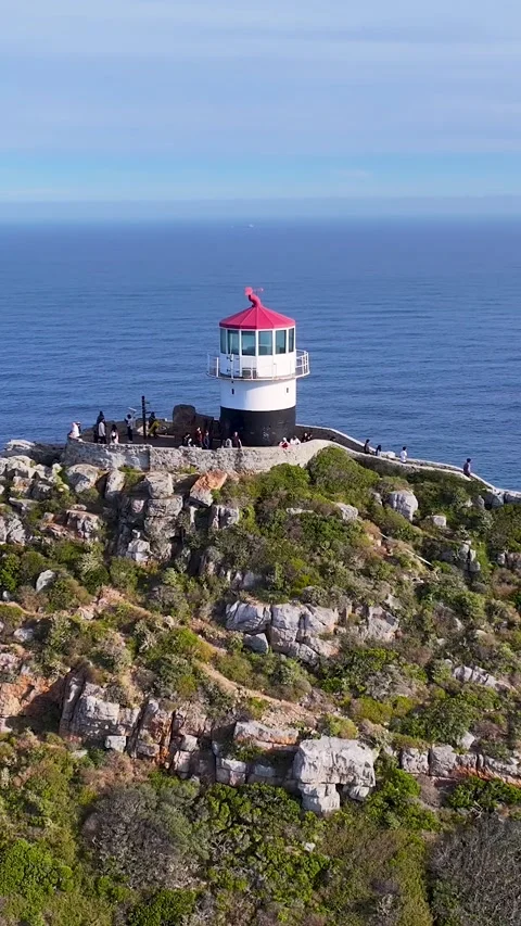 Cape Point Lighthouse At Cape Town In Western Cape South Africa. Vídeo Stock 318932510