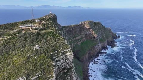 Cape Point Lighthouse At Cape Town In Western Cape South Africa. Stock Photos