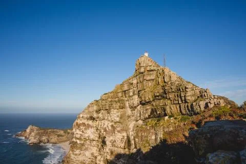 Cape Point rockface with lighthouse Foto stock