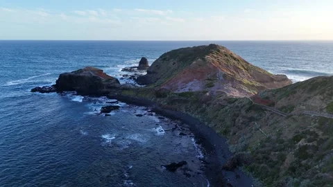 Cape Schanck drone flight to Pulpit Rock, December 9, 2024 Stock Footage 295109461