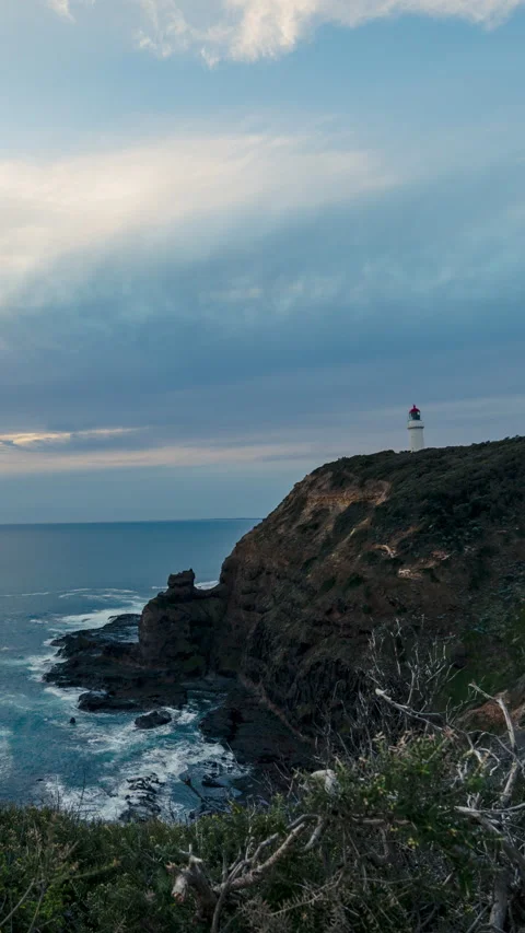 Cape Schanck Lighthouse sunset time lapse day to night Stock-Footage 321224736
