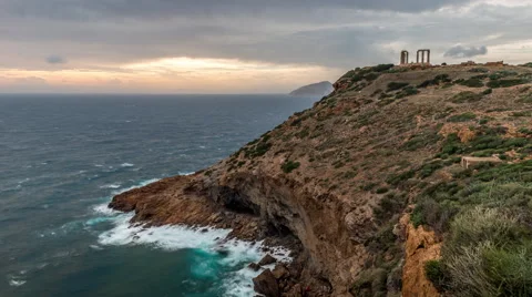 Cape Sounion Stock Footage 52125364