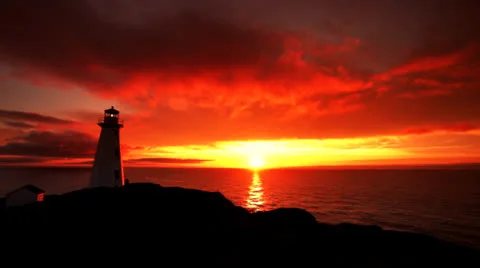 Cape Spear Lighthouse Sunrise Stock Footage 26283142