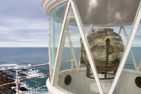 Cape St. Blaize Lighthouse Light Overlooking Open Ocean Stock Photos