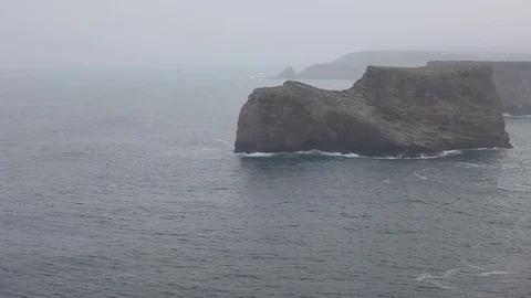 Cape St. Vincent rocky cliffs, Portugal Stock Footage 77469099
