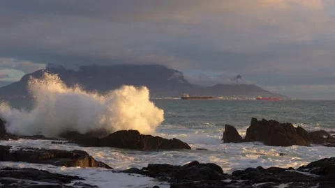 Cape Town and Table Mountain View Stock Footage 212005665