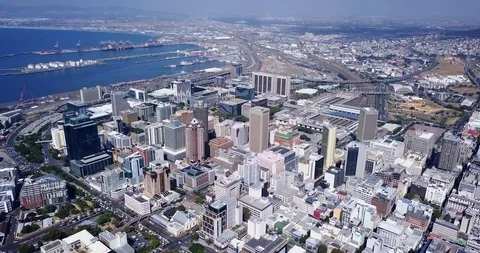 Cape Town City Centre Drone Footage Stock Footage 98934341