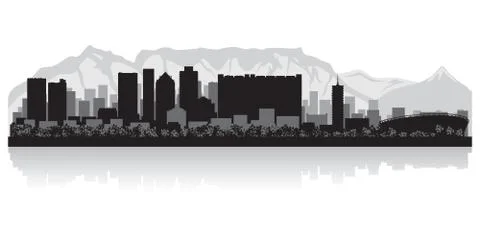 Cape town city skyline vector silhouette Stock Illustration