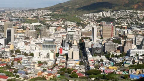 Cape Town City viewed over Bo Kaap Cape Malay area to Wale street Stock Footage 79363959
