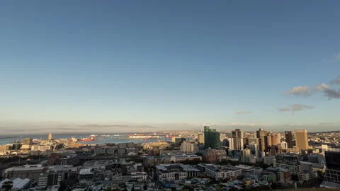 Cape Town Cityscape South Africa Day To Night Timelapse Stock Footage