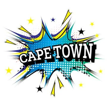 Cape Town Comic Text in Pop Art Style. Illustrazione stock