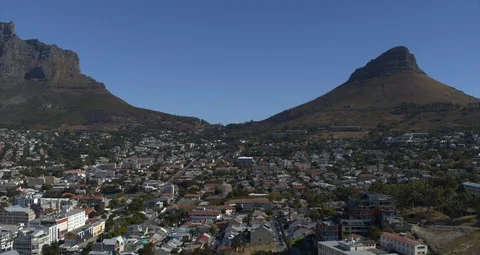Cape Town Empty Streets Covid 19 Lockdown Aerial View 6K Video stock 128463567