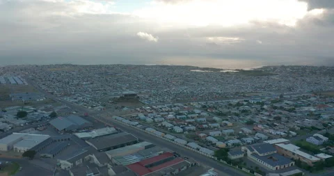 Cape Town Flying Over Buildings at Sunset - 4K Drone Footage, South Africa. Video stock 155235437