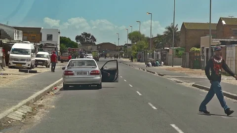 Cape town gang tour 5 - POV car ride Stock Footage