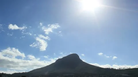 Cape Town, Lionshead Sun &amp; Clouds Stock Footage 10742580
