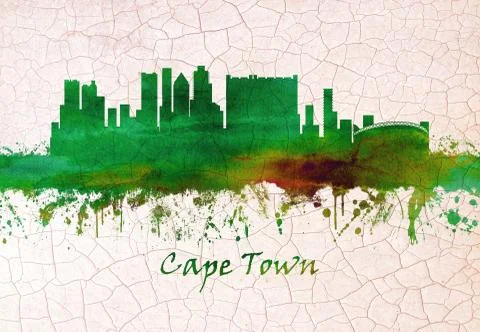 Cape Town skyline Stock Illustration