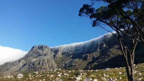 Cape Town Table Mountain Mist 1 Stock Photos