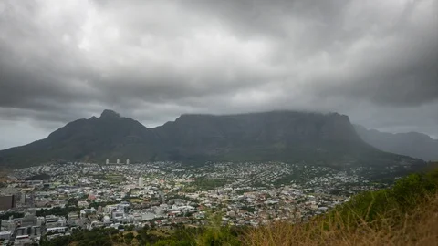 Cape town table mountain nature view time lapse Stock-Footage 105455170