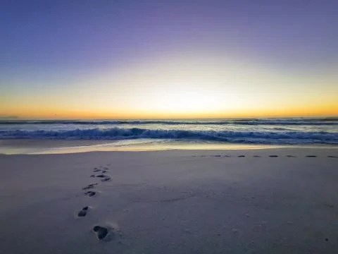 Cape Town Table Mountain sunset on at beach Stock Photos