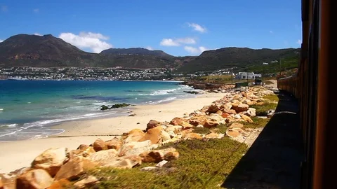 Cape Town Train Arriving to Simon's Town, South Africa Stock-Footage 116903225