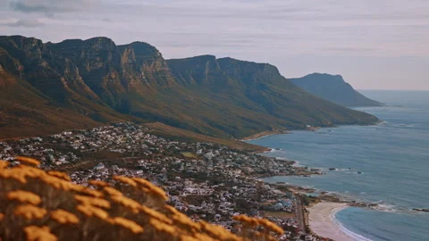 Cape Town view from Table Mountain Stock Footage 283490591