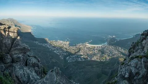 Cape town view from the table mountain Stock Photos